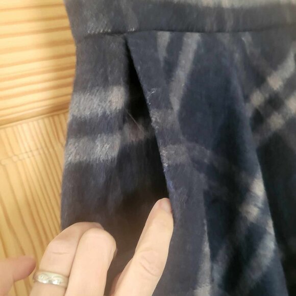 NWOT Wool Midi Plaid Skirt by Nikka, blue and cream, size M (US 8) - Picture 6 of 12